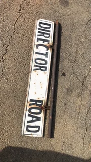 Street Sign Steel Double Sided Director Road Antique
