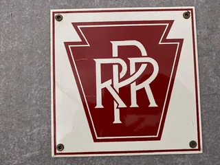 Enamel Sign Pennsylvania Rail Road Antique Steel