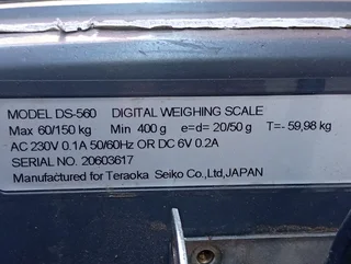 Scale Industrial Digi DS 560 Teraoka Seiko Heavy duty scales Max.