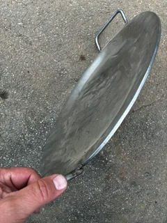 Stainless pan for BBQ.