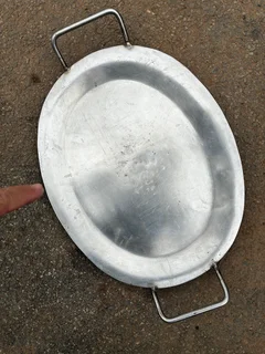 Stainless pan for BBQ.