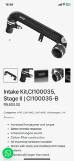 APR style stage 2 Intake pipe MAF.