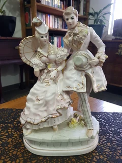 Antique Victorian Lady and Gentleman Porcelain.