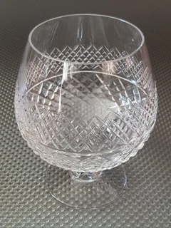 Set of 6 Hand Cut Lead Crystal Vintage Brandy Glasses - High Quality Brandy Balloon Glasses.