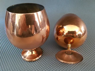 Solid Copper Snifter Goblets.