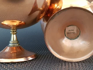Solid Copper Snifter Goblets.