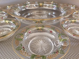 Christmas ~ Lovely Large 12 Piece Glass Platter with Serving Dishes..