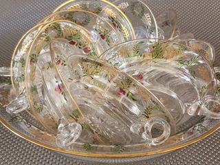 Christmas ~ Lovely Large 12 Piece Glass Platter with Serving Dishes..