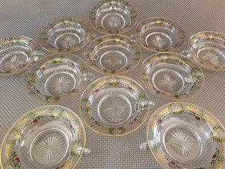 Christmas ~ Lovely Large 12 Piece Glass Platter with Serving Dishes..