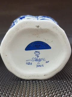 Royal Delft ~ Blue Hand Painted Jar with Cover and floral decor.