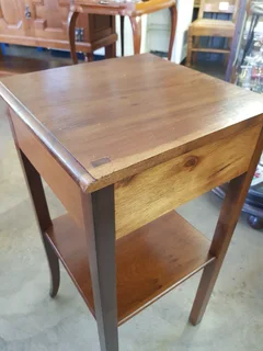 Edwardian 2-Tier Lamp Side Table with useful Drawer.
