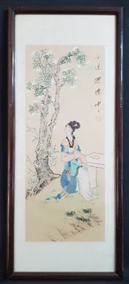 Asian Art Silk Paintings (X3) Originals.