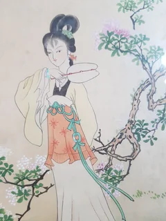 Asian Art Silk Paintings (X3) Originals.