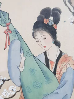 Asian Art Silk Paintings (X3) Originals.