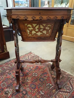 Victorian Lady&#39;s Sewing Work Table ~ Circa 1870.