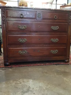 French Oak Marble-Top Commode ~ Circa 1920