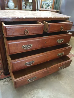 French Oak Marble-Top Commode ~ Circa 1920
