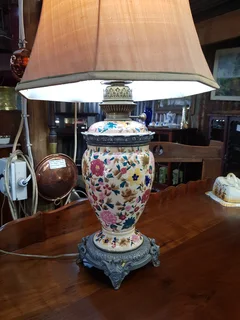 Ceramic Belgian Lamp ~ Circa 1880