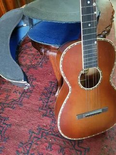 Vintage Bruno Lyra Oscar Schmidt 1920's Parlor Blues Guitar.