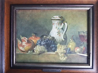 Still Life with Grapes and Pomegranates Oil Painting.