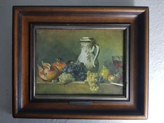 Still Life with Grapes and Pomegranates Oil Painting.