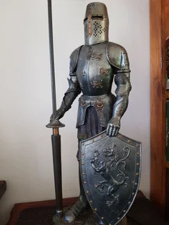 Vintage Medieval Knight Lamp Stand.