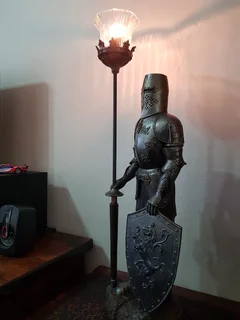 Vintage Medieval Knight Lamp Stand.