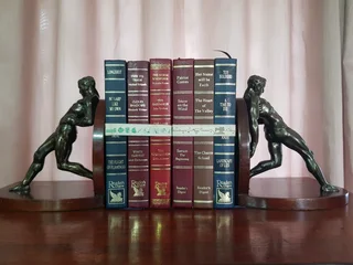 ART DECO SPELTER BOOKENDS.