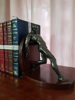ART DECO SPELTER BOOKENDS.