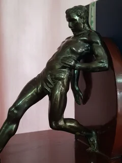 ART DECO SPELTER BOOKENDS.