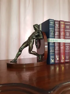 ART DECO SPELTER BOOKENDS.
