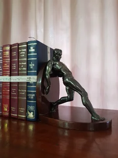 ART DECO SPELTER BOOKENDS.