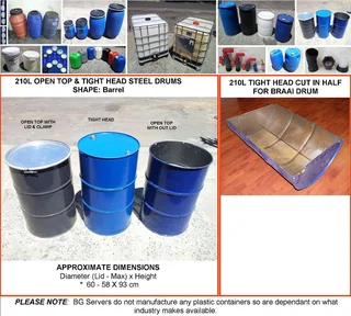 DRUMS - Plastic, Steel, Buckets, IBC&#39;s, Tanks, Kegs, 1000L &amp; Grey Water Systems