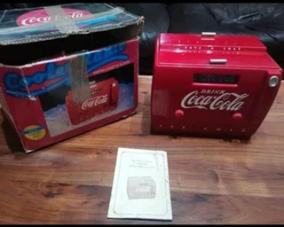 Vintage Coca Cola Mini Fridge Radio Tape