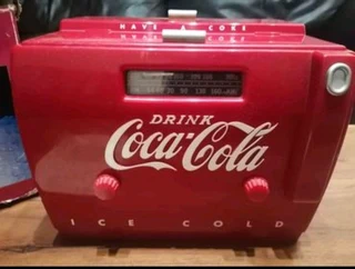 Vintage Coca Cola Mini Fridge Radio Tape