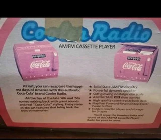 Vintage Coca Cola Mini Fridge Radio Tape