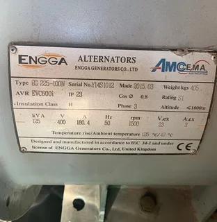 125 kva Volvo generator