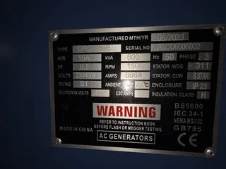 600kva Cummins generator - unused, zero hours