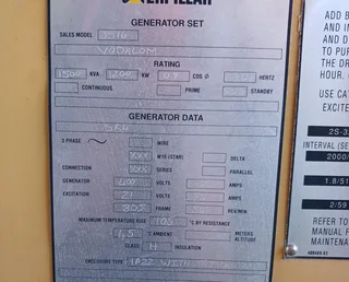 1500 kva CAT 3512 generator