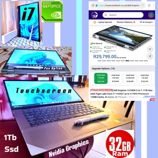 Dell i7✅️1Tb ssd ✅️32Ram ✅️Nvidia ✅️Touch ✅️Waranty