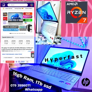 Hp ✅️Ryzen 7➡️ lik i7✅️1Tb ssd ✅️16gb Ram 98%mint