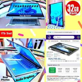 Dell i7✅️1Tb ssd ✅️32Ram ✅️Nvidia ✅️Touch ✅️Waranty