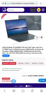 Asus zenbook ✅️i7 11gen ✅️16ram  ➡️demo95%