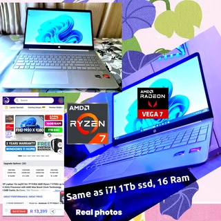 Hp ✅️Ryzen 7➡️ lik i7✅️1Tb ssd ✅️16gb Ram 98%mint