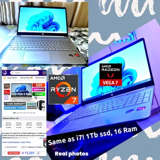Hp ✅️Ryzen 7➡️ lik i7✅️1Tb ssd ✅️16gb Ram 98%mint