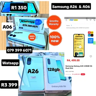 Samsung A26 or A06 ✅️100%new 2sims ✅️Waranty