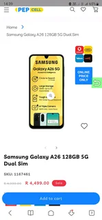 Samsung A26 or A06 ✅️100%new 2sims ✅️Waranty
