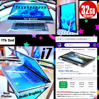 Dell i7✅️1Tb ssd ✅️32gb Ram ✅️Nvidia ✅️Touch