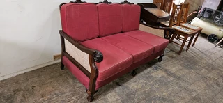 Imbuia Rattan-paneled Settee