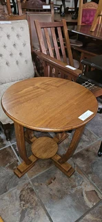 Teak Round 2-tier Lamp Table